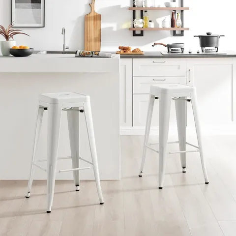BOXED COLTON BAR STOOLS - WHITE (1 BOX)