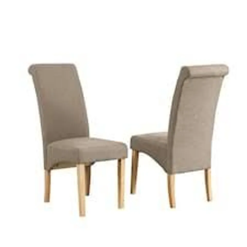 BOXED SET OF 2 RIMINI DINING CHAIRS - LIGHT BROWN (1 BOX)