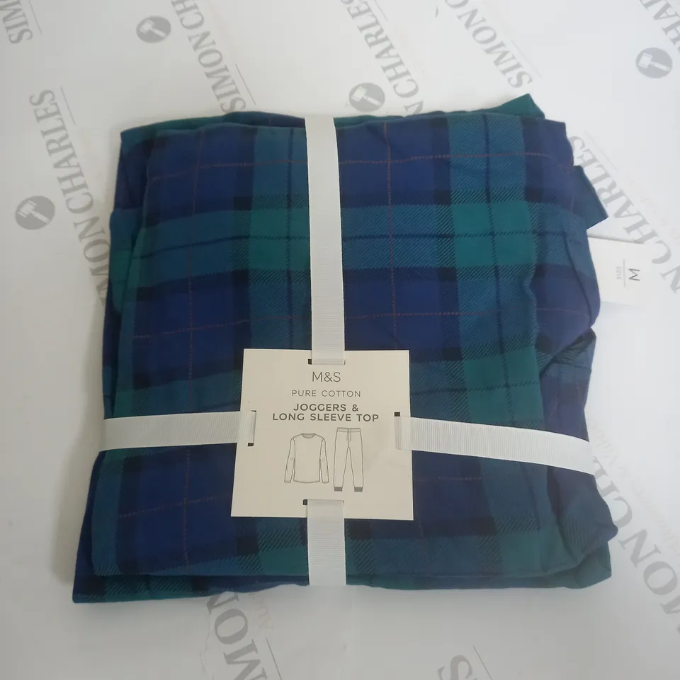 M&S PURE COTTON JOGGERS & LONG SLEEVE TOP - M