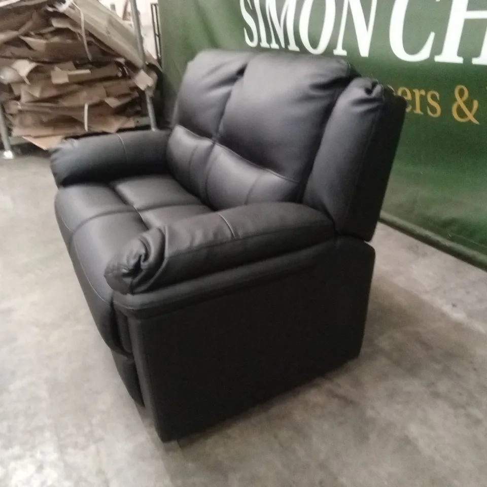 ALBION LUXURY FAUX LEATHER HIGH BACK 2 SEATER SOFA - BLACK RRP £519