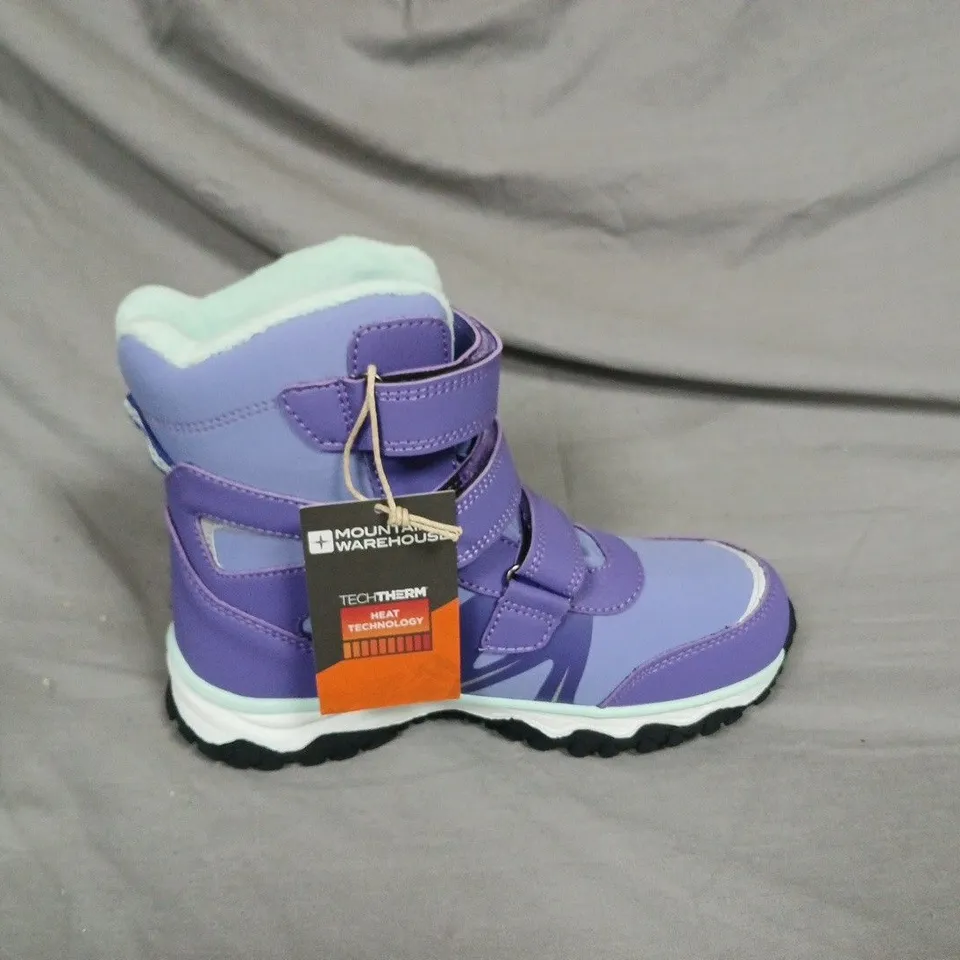 MOUNTAIN WAREHOUSE KIDS' PURPLE WATERPROOF SNOW BOOTS, UK 2 (EU 34 / US 3)