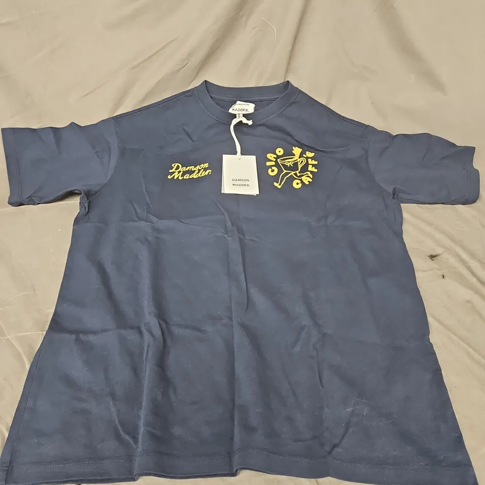 DAMSON MADDER CAFE PRONTO BOYFEIND TEE IN NAVY SIZE 8