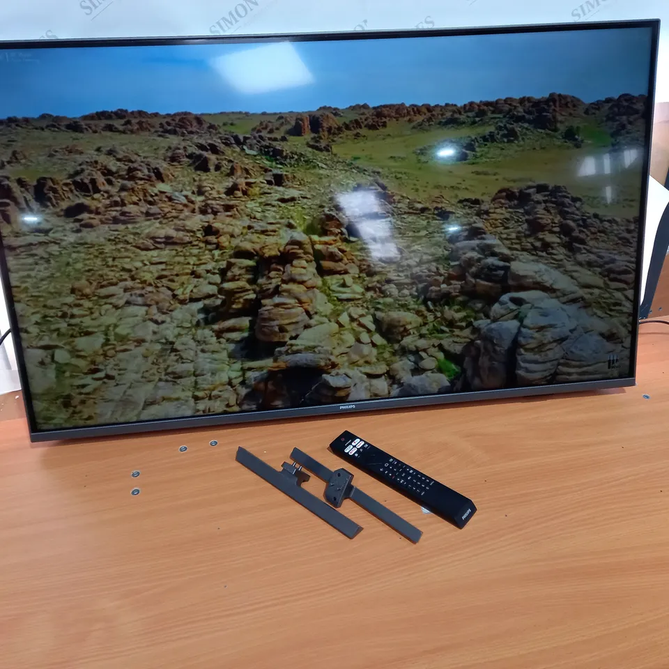 BOXED PHILIPS 43 PUS7906 TV WITH STAND AND REMOTE
