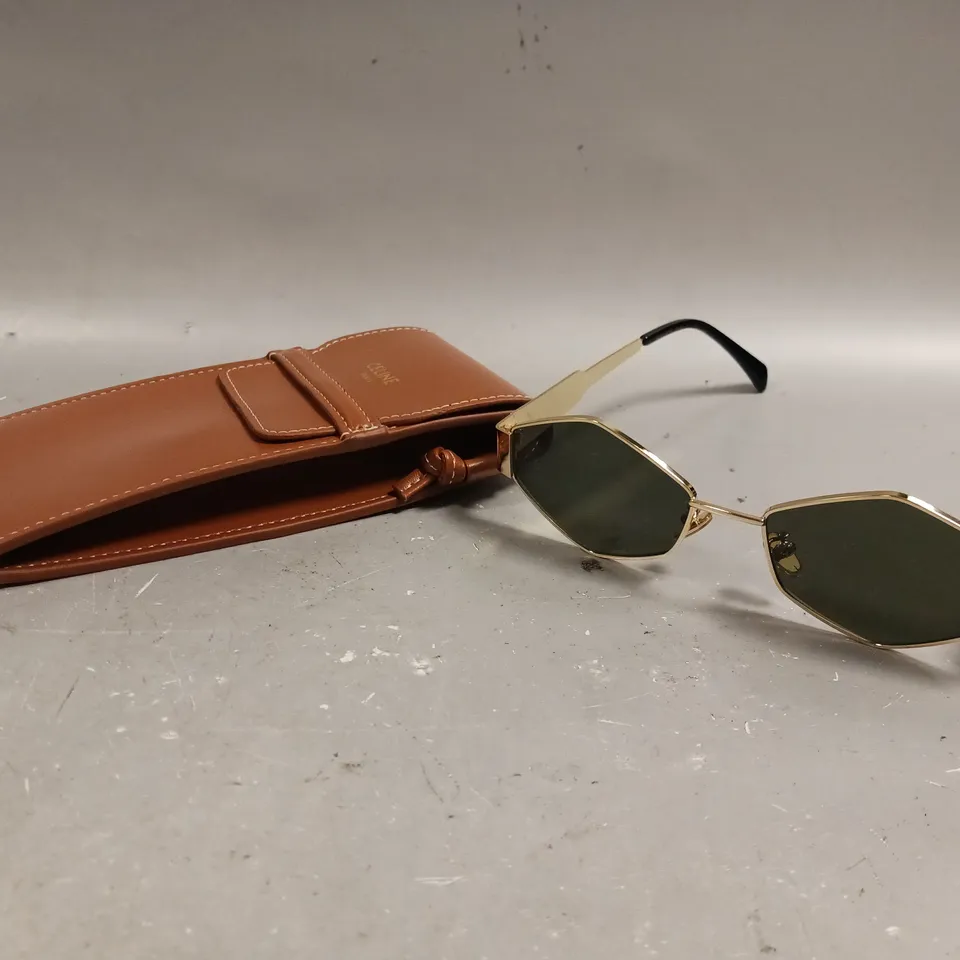 CELINE GREEN TINTED LENS SUNGLASSES 