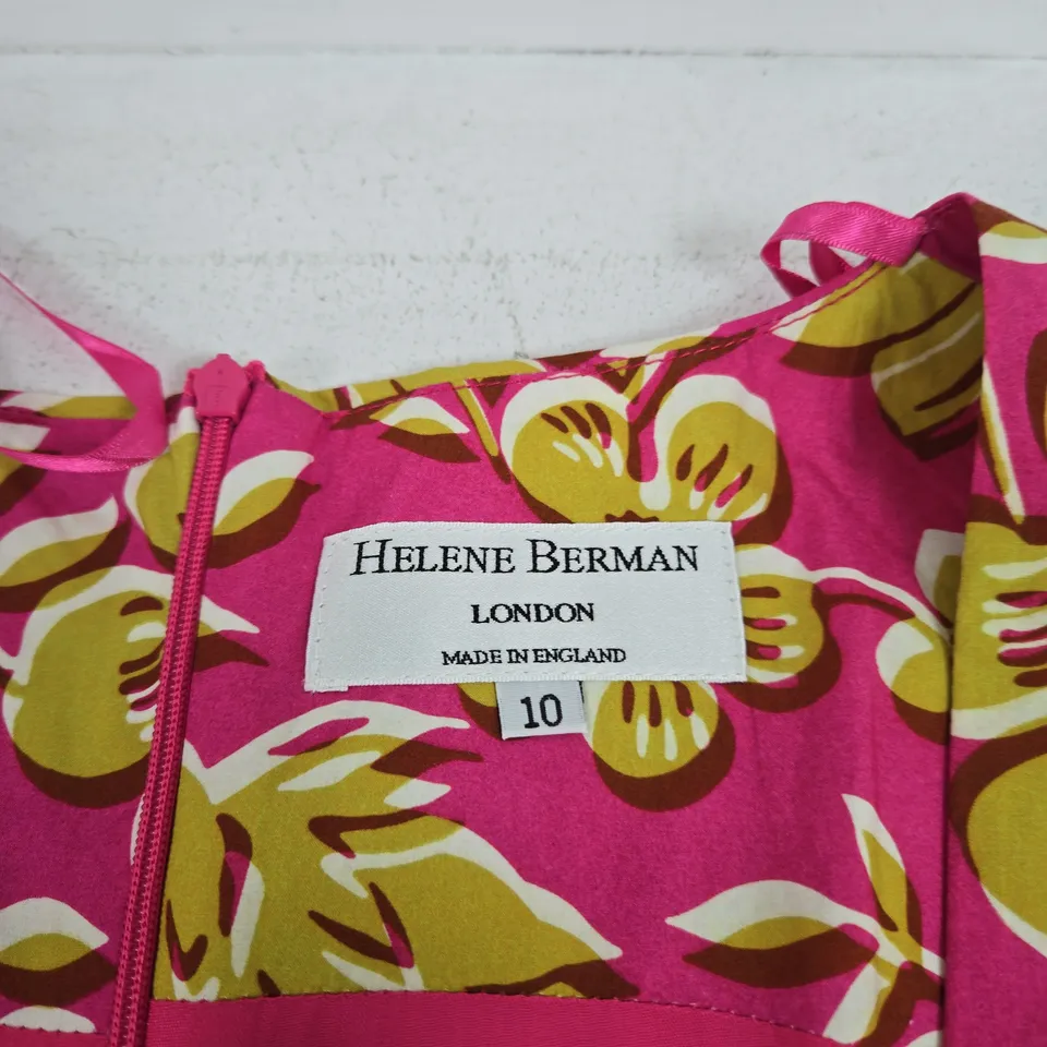 HELENE BERMAN LONDON WOMEN'S DRESS – PINK & YELLOW FLORAL, UK SIZE 10