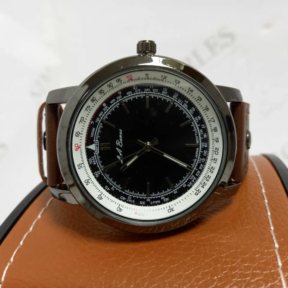 LA BANUS COFFEE COLOUR LEATHER STRAP WRISTWATCH  RRP £500