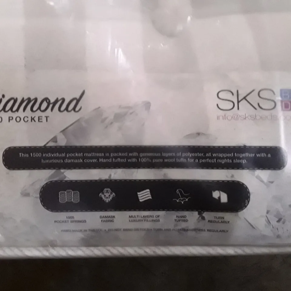 SKS DIAMOND 1500 POCKET 3FT MATTRESS