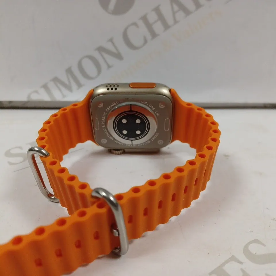 UNBRANDED SMART WATCH WITH ORANGE STRAP 