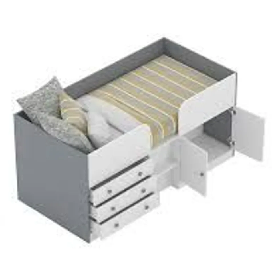 BOXED PEYTON MID SLEEPER BED - GREY (2 BOXES) 