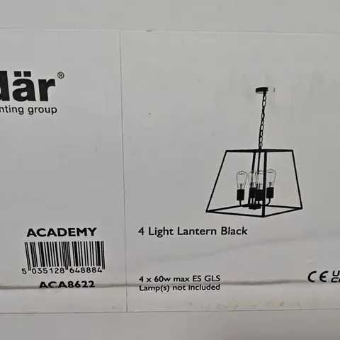 BOXED DAR ACADEMY 4-LIGHT LANTERN IN BLACK