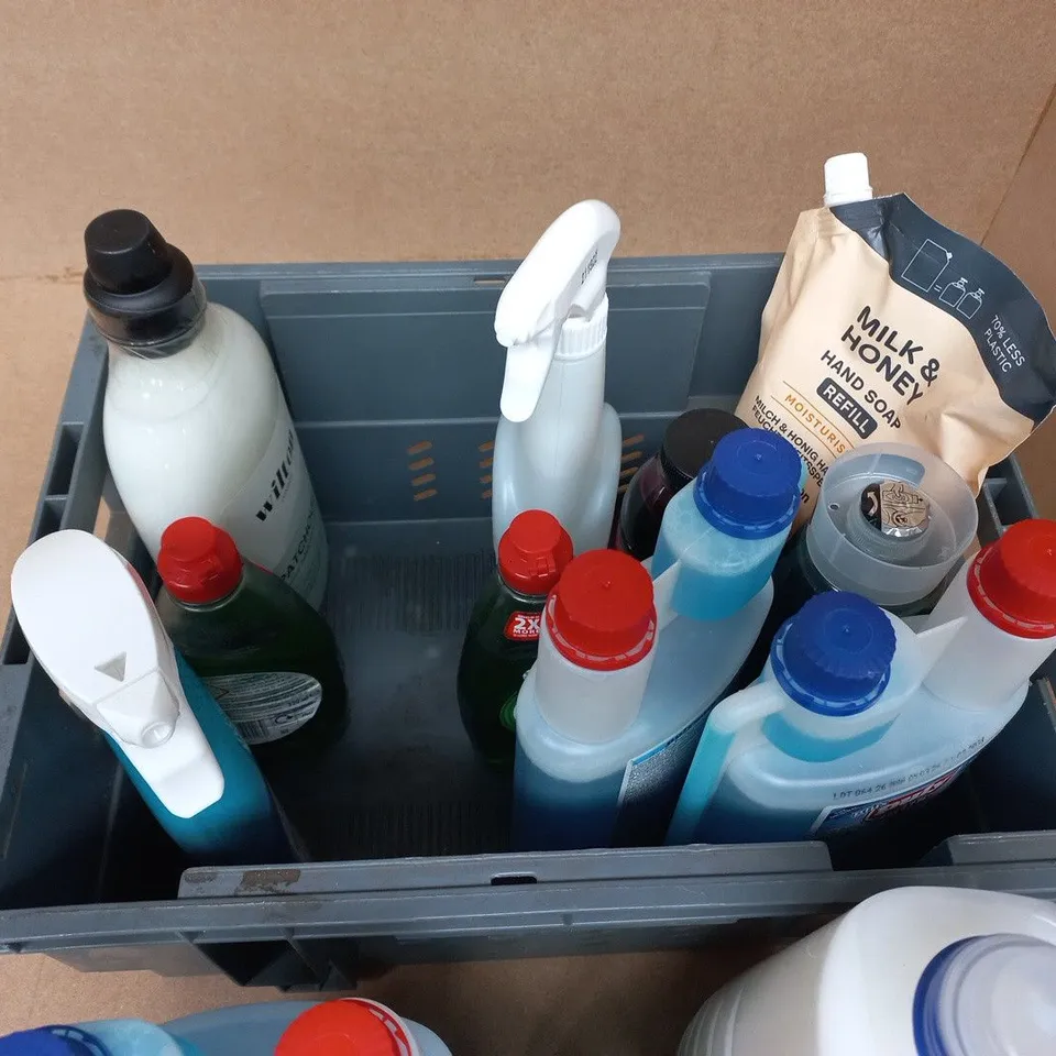 ASSORTED CLEANING LIQUIDS BUNDLE: FAIRY ORIGINAL DISHWASHING LIQUID, LA LUCCA COCONUT FABRIC SOFTENER, PULY MILK DETERGENT