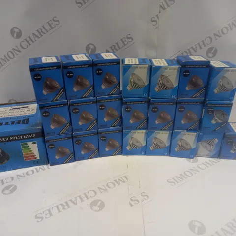 APPROXIMATELY 20 BULBS TO INCLUDE AR111 LAMP, 4 LED HIGH POWER LED LAMP, AND SINGLE HIGH POWER MR16 LED LAMP ETC.
