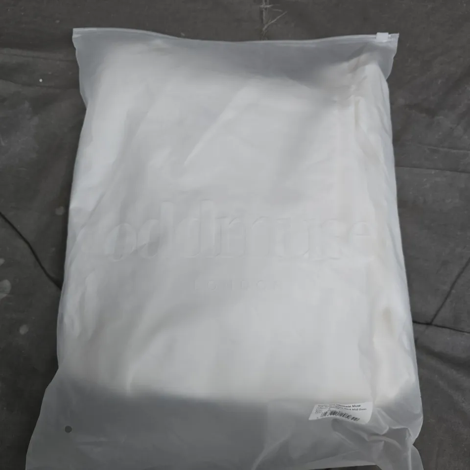 BAGGED ODDMUSE THE ULTIMATE MUSE HIGH WAIST SQUARE NECK MINI DRESS IN WHITE - SMALL