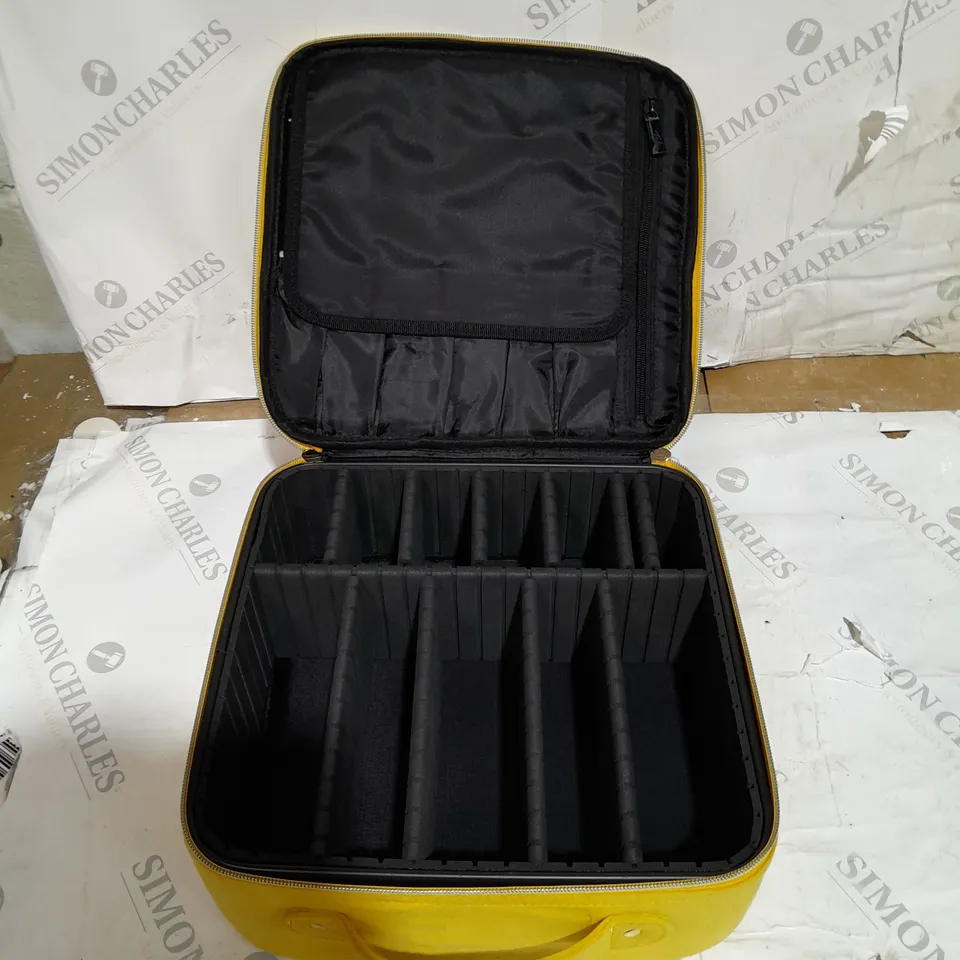 BOXED TILI YELLOW VELVET MAKEUP ORGANISER 