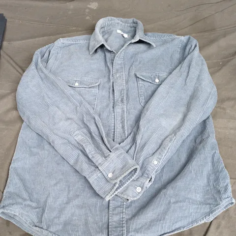 REISS CORDUROY SHIRT – LIGHT BLUE, MEN'S SIZE L