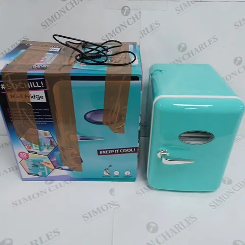 BOXED SO CHILL MINI FRIDGE IN TEAL