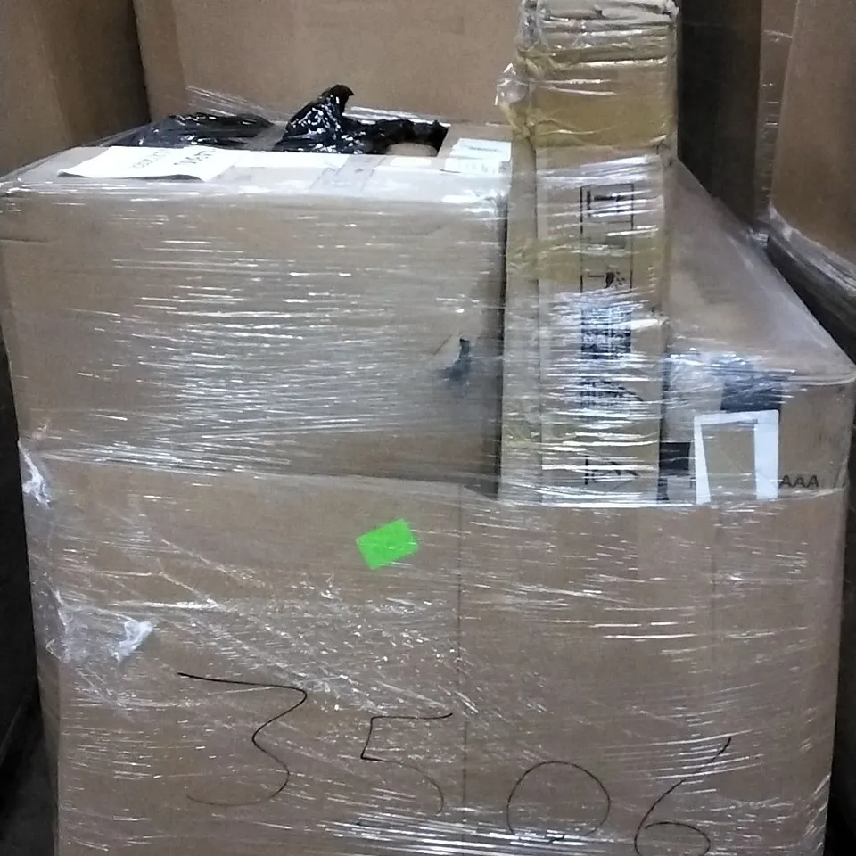 PALLET OF ASSORTED ITEMS INCLUDING DRIPEX ELLIPTICAL CROSS TRAINER, ELLIPTICAL MACHINE, ELEGANT CABINET