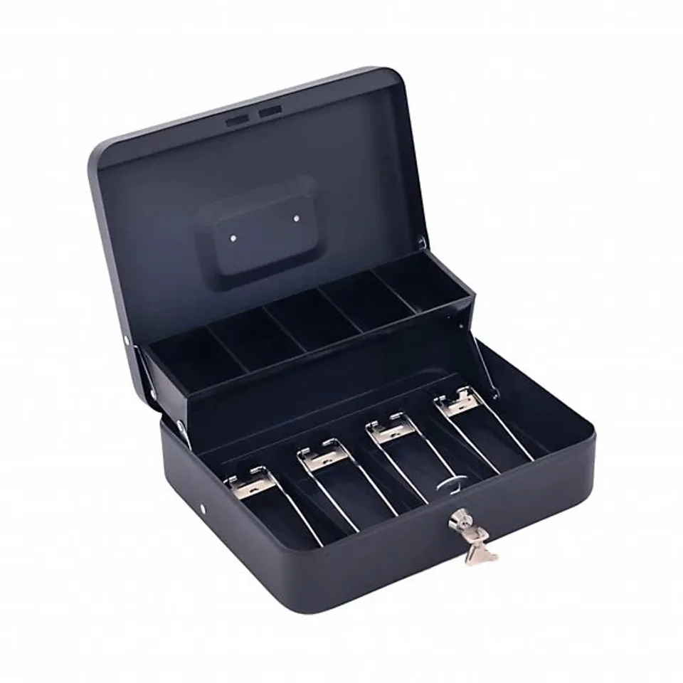 OYPLA 12" HEAVY DUTY METAL LOCKING CASH NOTE MONEY BOX SAFE SECURITY