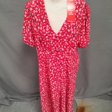 FINERY ROBYN DRESS IN RED DITSY FLORAL SIZE 16