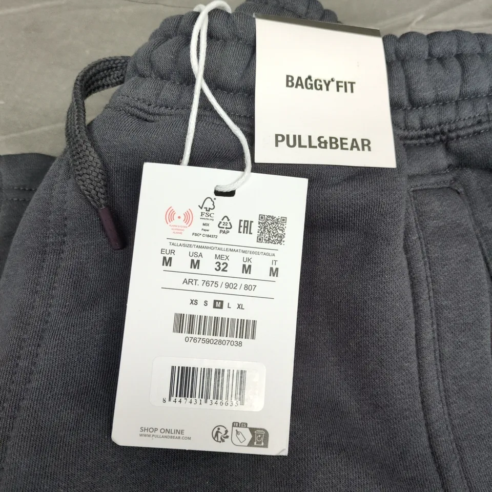 PULL&BEAR BAGGY FIT JOGGERS – NAVY, MEN'S SIZE M