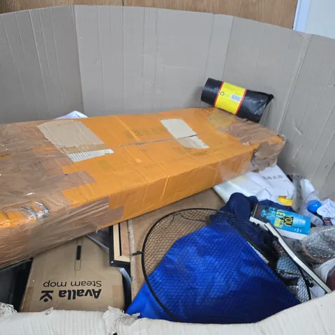 PALLET OF A LARGE QUANTITY OF ASSORTED ITEMS INCLUDING 16 INCH STAND FAN , PET COOLING MAT , FASHION NECK FAN AND STEAM MOP