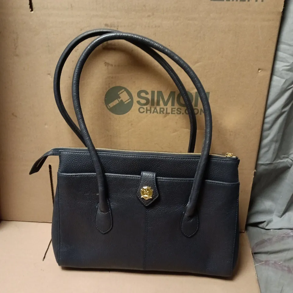 PAUL COSTELLOE DRESSAGE LEATHER GYMKHANA STIRRUP TOTE - NAVY