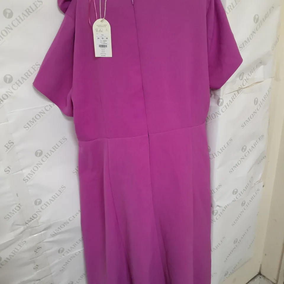 MONSOON ASYMMETRICAL MIDI DRESS IN PINK SIZE 24 RRP £125