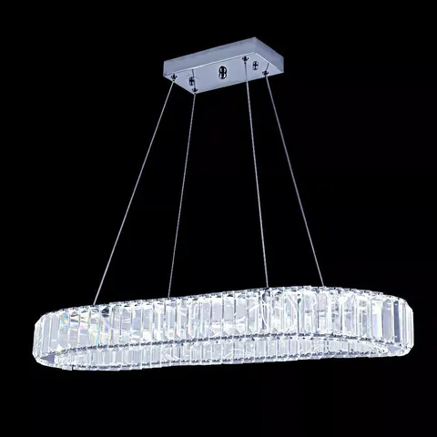 BOXED HOUSE ADDITIONS CRYSTAL LED OVAL SHAPE CHANDELIER 8CM H X 70CM W