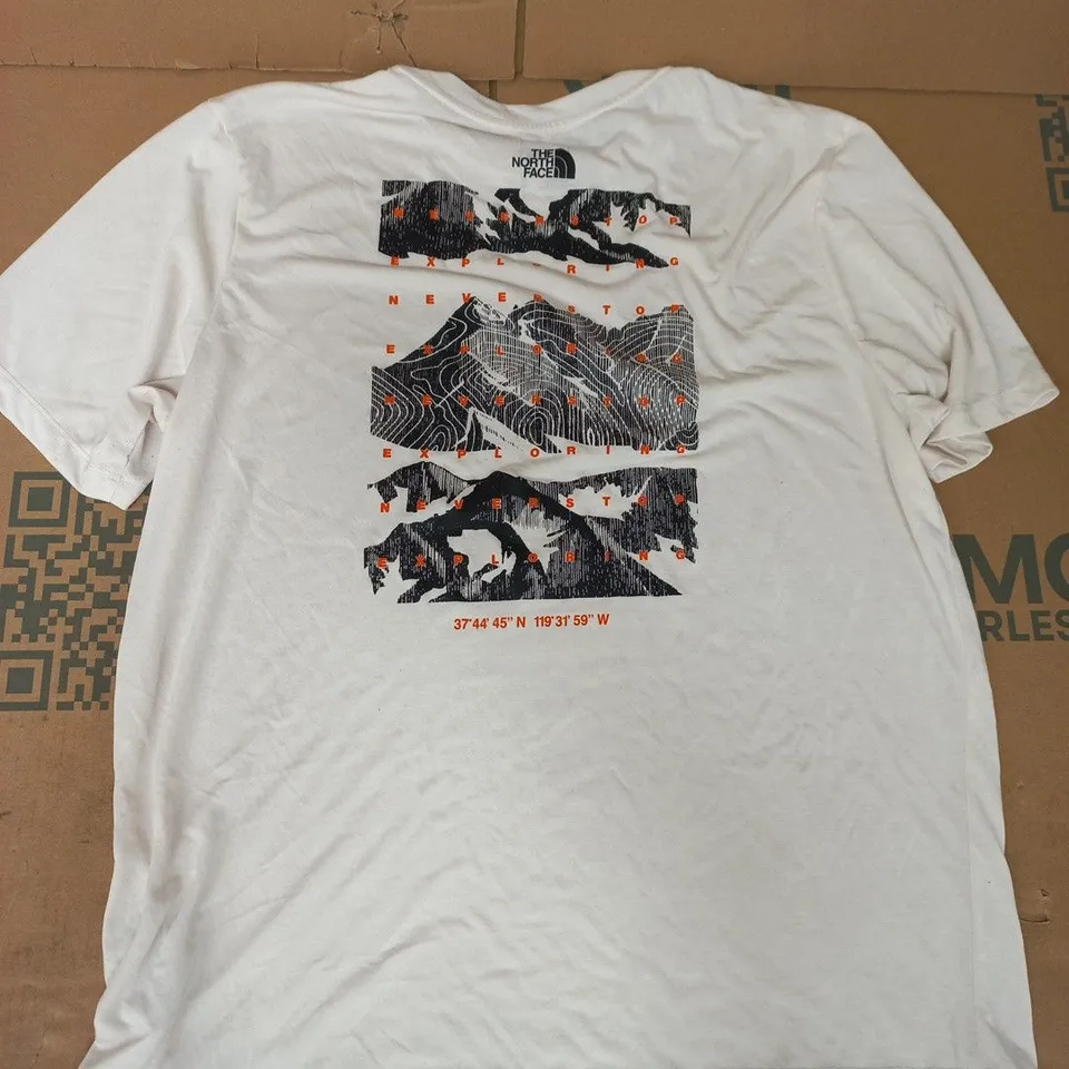 THE NORTH FACE SHORT SLEEVE CREW NECK T-SHIRT IN CREAM SIZE XL