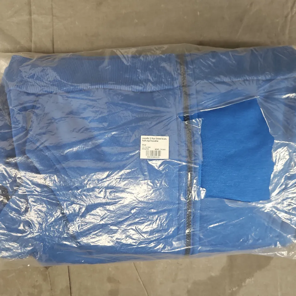 BAGGED MOUNTAIN WAREHOUSE KID'S NORDIC 2 FUR LINED FULL ZIP HOODIE IN BLUE SIZE 11-12 YEARS
