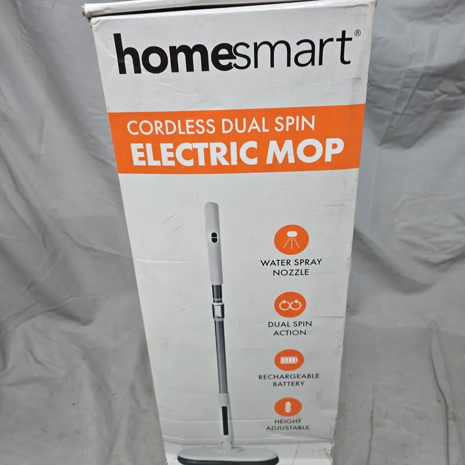 HOMESMART CORDLESS DUAL SPIN ELECTRIC MOP – BOXED
