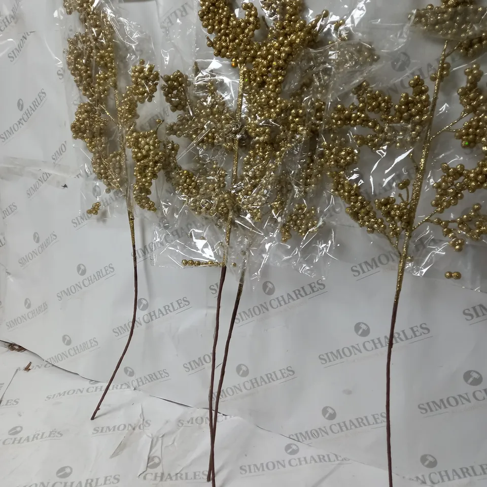 BOXED HOME REFLECTIONS SET OF 4 GLITTER GOLD STEMS 