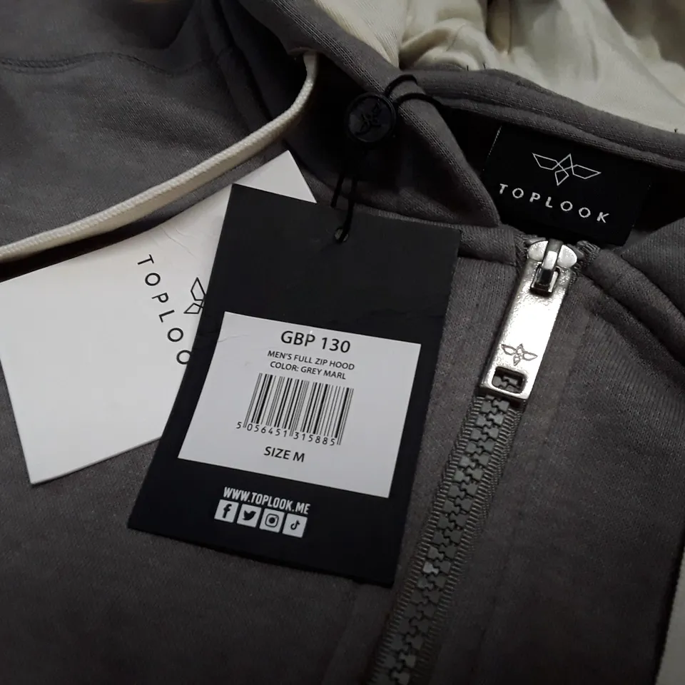 TOPLOOK MEN'S FULL ZIP HOODIE - M