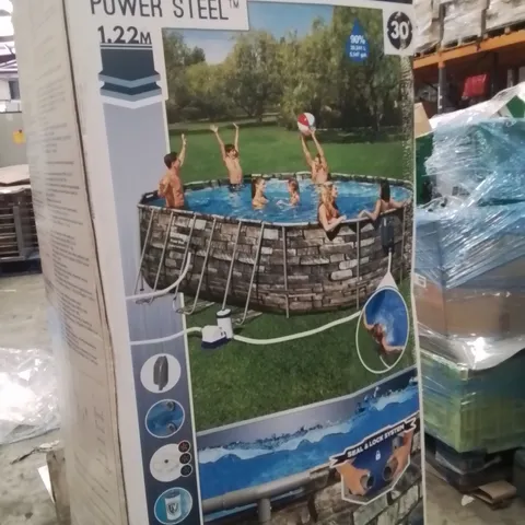 BOXED BESTWAY COMFORT JET SERIES POWER STEEL SWIMMING POOL 6.10MX3.66M 1PC