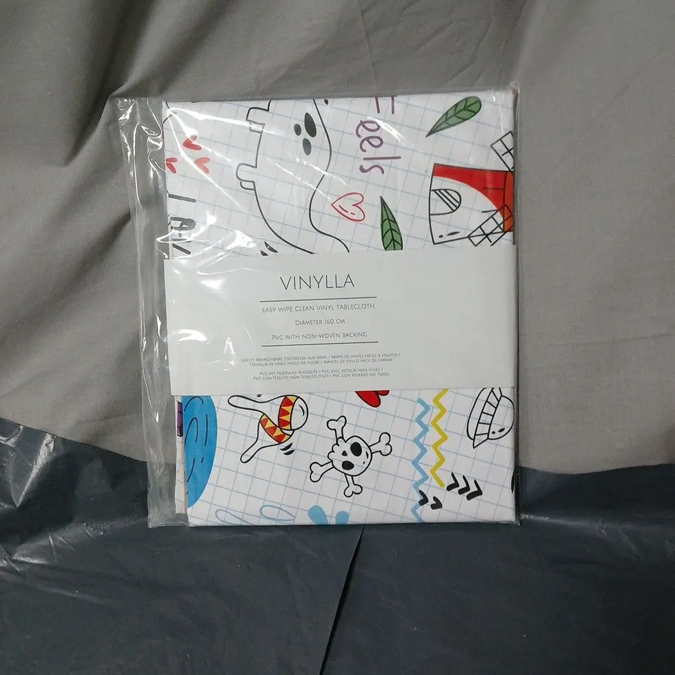 BOX OF APPROXIMATELY 50 VINYLLA EASY WIPE CLEAN VINYL TABLECLOTH 