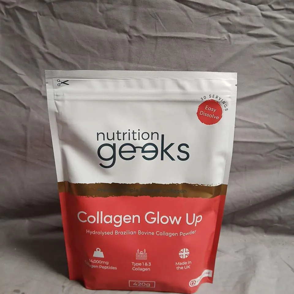 NUTRITION GEEKS COLLAGEN GLOW UP – HYDROLYSED BRAZILIAN COLLAGEN POWDER, 420G