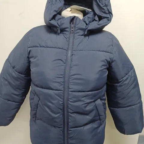 H&M BLUE PADDED COAT - 8/10 YRS