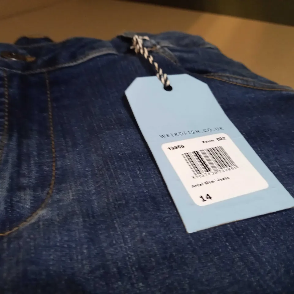 WEIRDFISH BLUE ARDEL MOM JEANS - SIZE 14