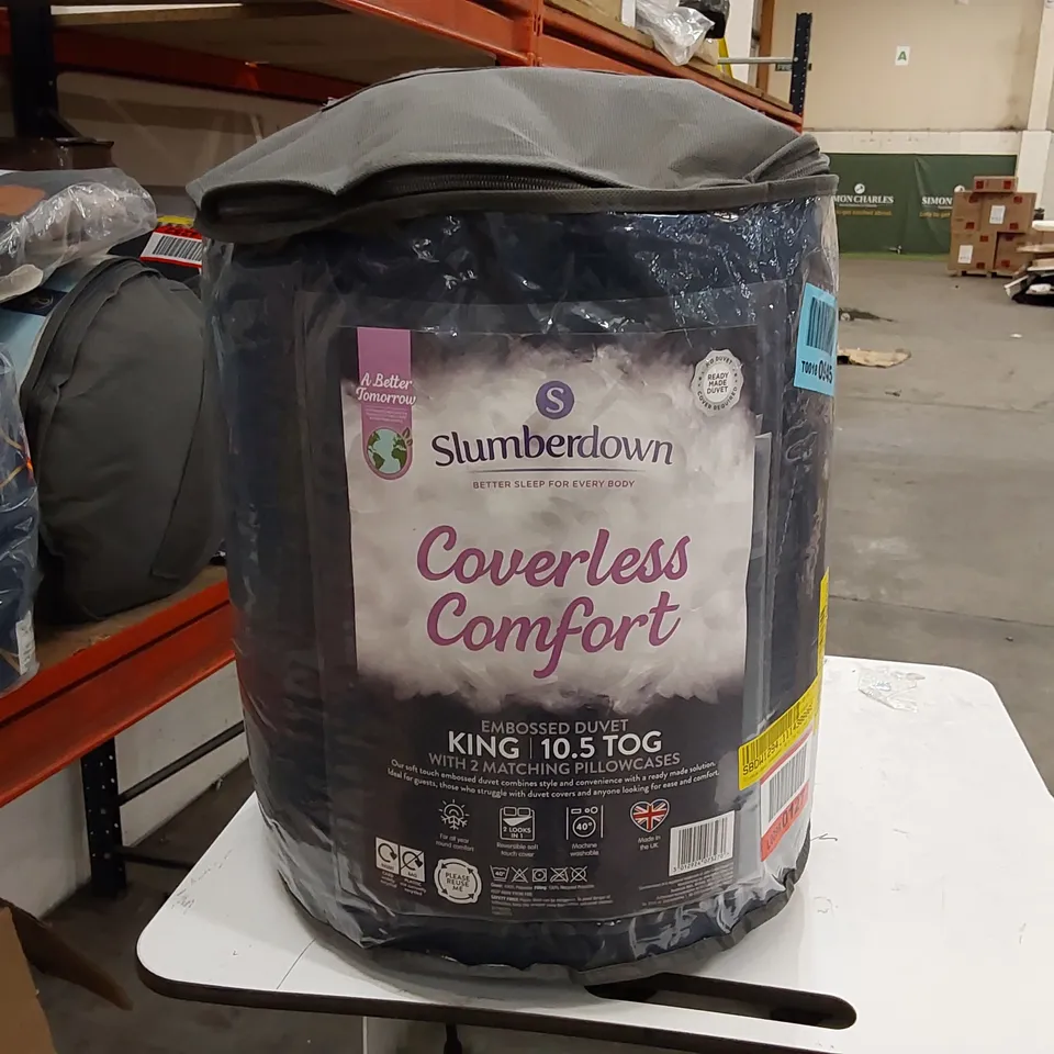 BAGGED SLUMBERDOWN COVERLESS DUVET 10.5 TOG 2-IN-1 MATCHING PILLOWCASE - KING SIZE (1 ITEM)