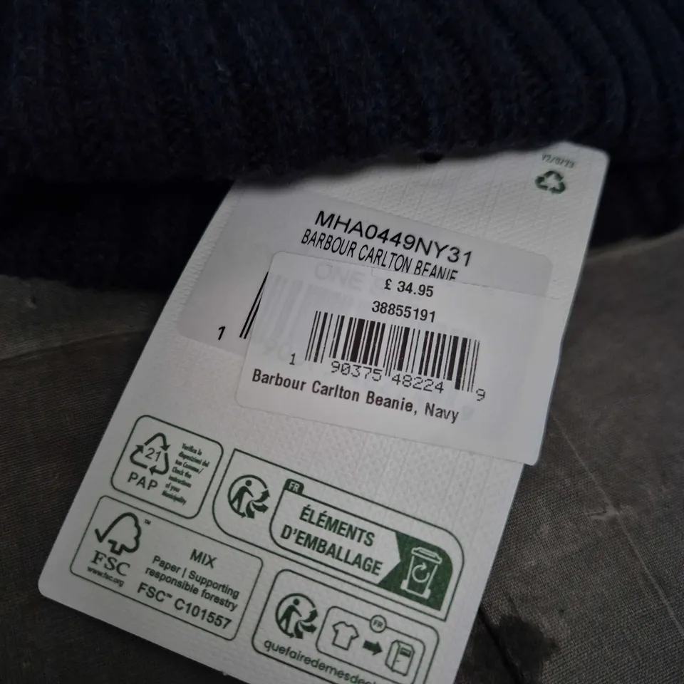 BARBOUR CARLTON BEANIE – NAVY