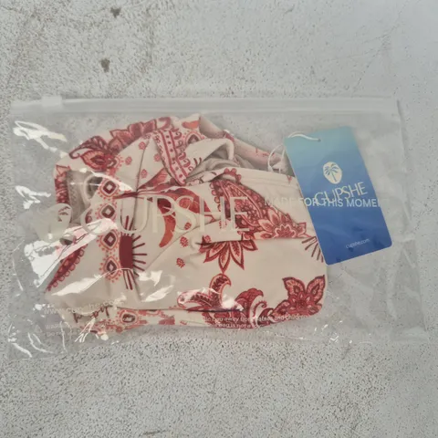 BAGGED CUPSHE WOMEN'S ROMANCE ISLAND PAISLEY BIKINI SET IN CREAM/RED SIZE MEDIUM