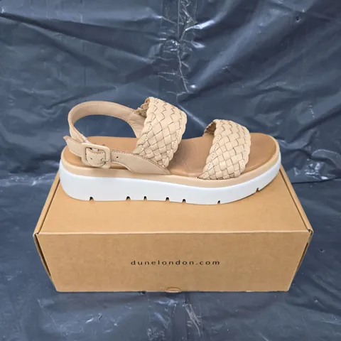 BOXED PAIR OF DUNE WOVEN STRAP SANDALS - 7
