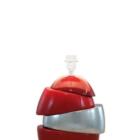 BOXED HOUSE ADDITIONS MASONRY CERAMIC TABLE LAMP -RED/SILVER- BASE ONLY