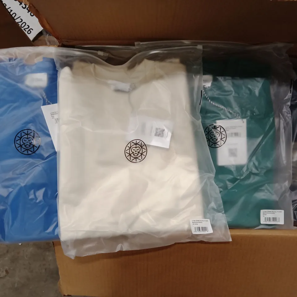 BOX OF MIXED ASSORTMENT OF BRAND NEW BRASS MONKEY CLOTHING INCLUDING SWEATERS, HOODIES, T-SHIRTS,