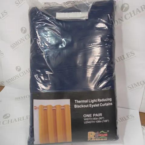 BAGGED PAIR OF THERMAL LIGHT REDUCING EYELET CURTAINS