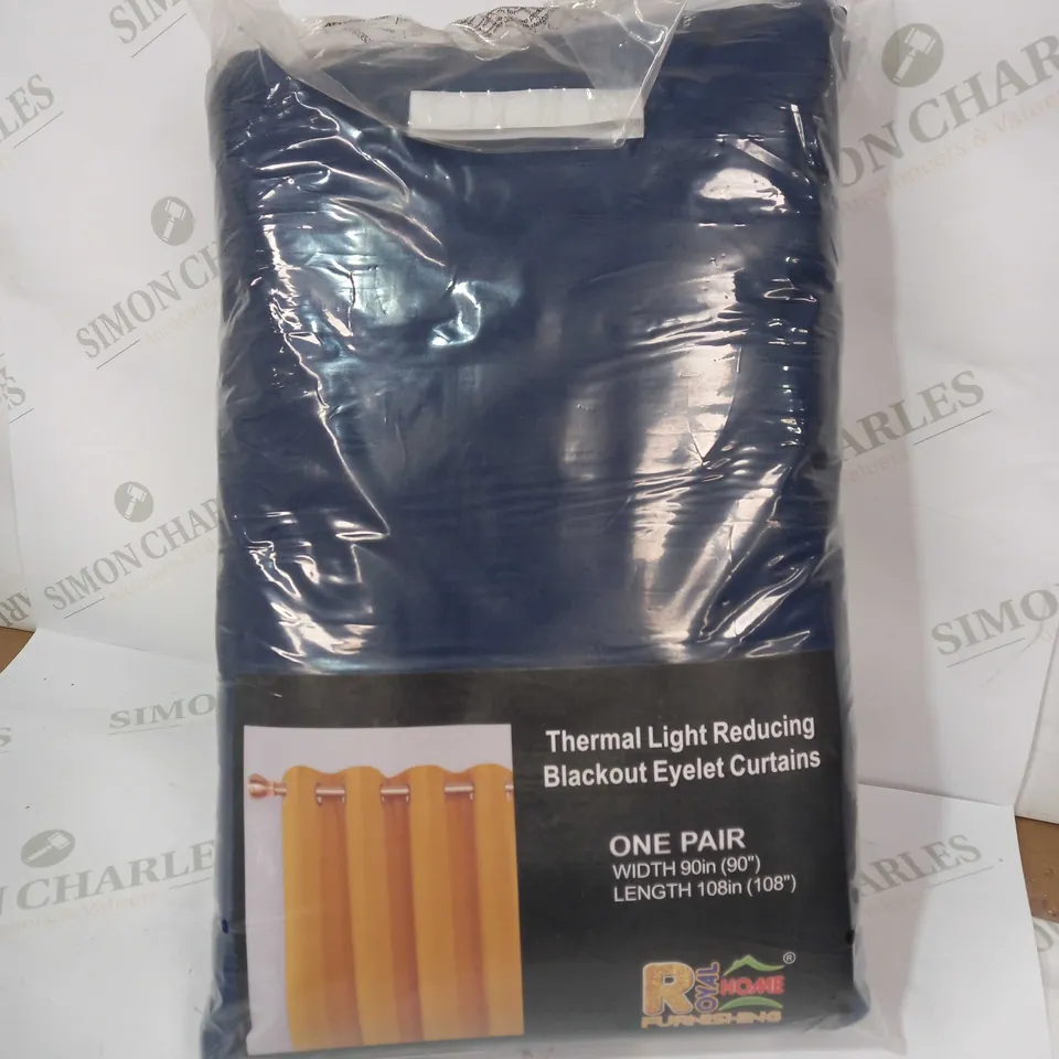 BAGGED PAIR OF THERMAL LIGHT REDUCING EYELET CURTAINS 