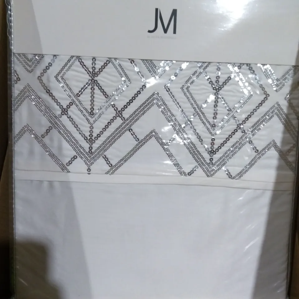 BOXED JM BY JULIEN MACDONALD DECO STYLE SEQUIN BEDDING 6 PIECE SET
