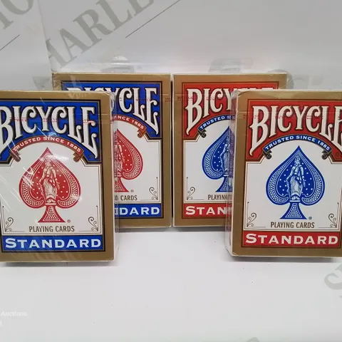 LOT OF 4 SEALED PACKS OF BICYCLE PLAYING CARDS - 2 RED 2 BLUE