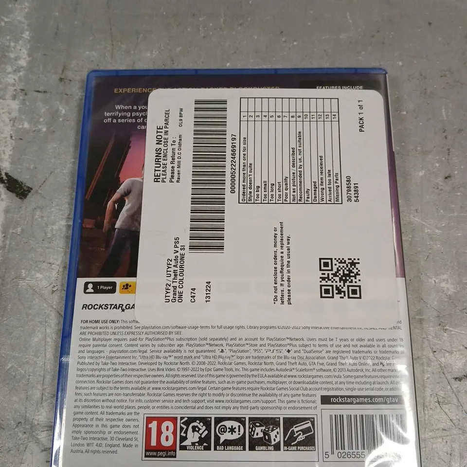 SEALED GTA V FOR PS5