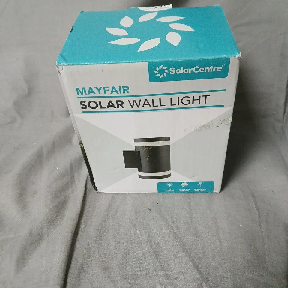 MAYFAIR SOLAR WALL LIGHT – OUTDOOR GARDEN LIGHTING 